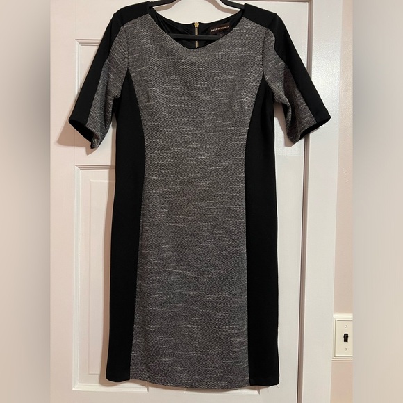 #138 DANA BUCHMAN • BLACK/GREY COLOR BLOCK • MIDI DRESS - Picture 1 of 5